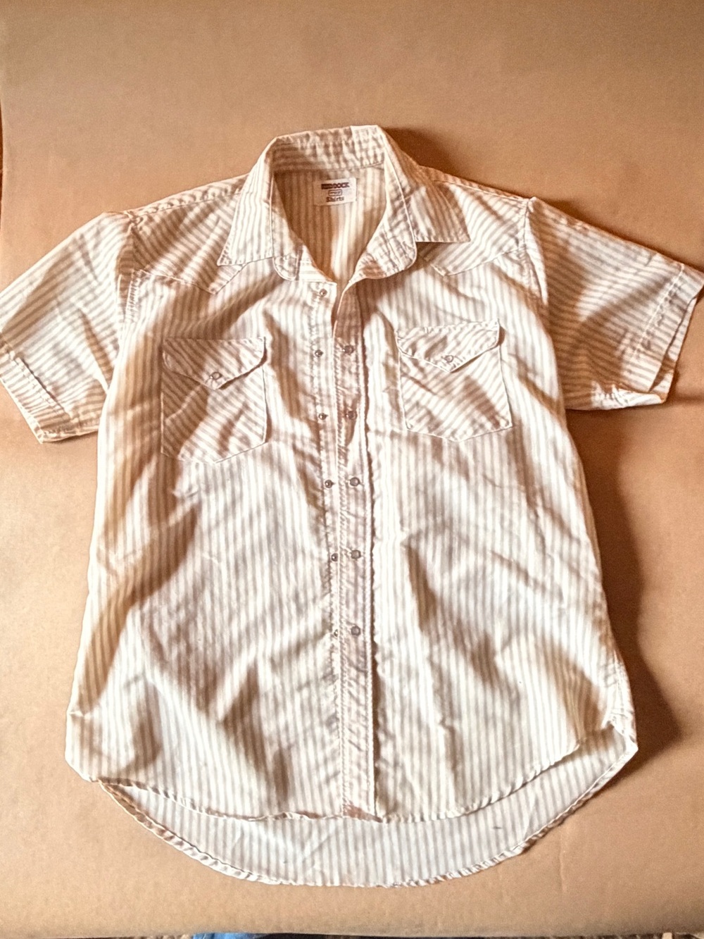 Vintage Ruddock Men’s Short Sleeve pearl snap Button-Up Shirt Sz XL